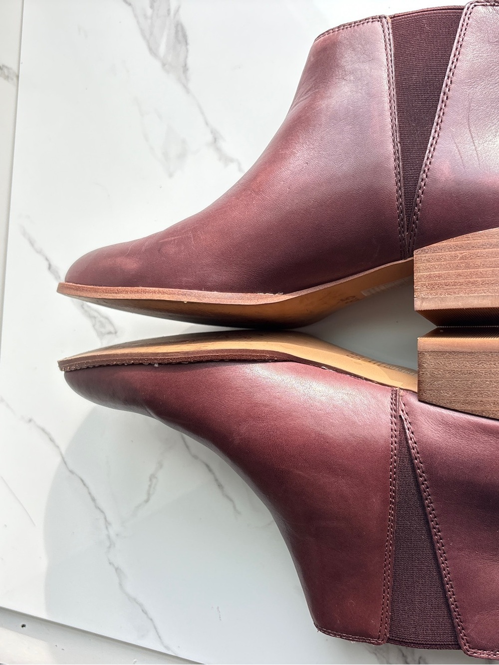 Madewell sz 6.5 Carina Chelsea Boot Dark Cabernet Ankle Bootie Burgundy - Picture 5 of 9